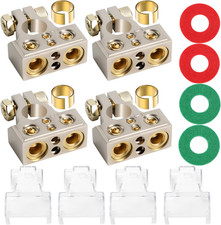 4 Pcs Car Battery Terminal Connectors 0/2/4/6/8/10 AWG, Top Post Multiple Marine