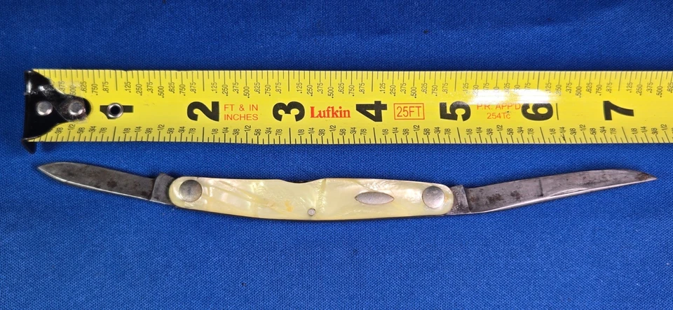 Navaja de bolsillo vintage Western States 2 hojas 1911-1950 Boulder Colo. Hielo agrietado Foto 3 de 4