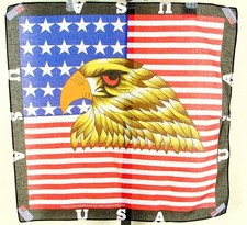 USA Flag Eagle 21" X 21" Handkerchief RN 103969 100 Cotton