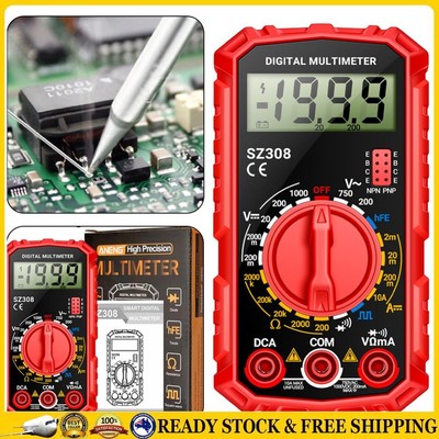 Digital Multimeter Multi-Function Tester LCD Volt Amp Ohm Meter High-Precision ~