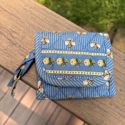 Vintage Vera Bradley Trifold Hook/Loop Mini Wallet Bees 2003 ID Holder