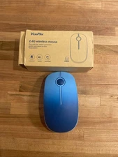 Vssoplor Wireless Slim Mouse 2.4G Model MS001 USB Receiver for PC Laptop Blue