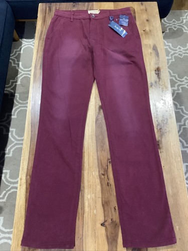 Lucky Brand Chino Jeans Boy's 20 Youth 29x31 Zinfandel Maroon Slom Fit New - Picture 1 of 10