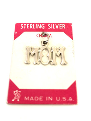 MOM (Spelled Out)  Sterling Silver Charm | 3/4'' | New Old Stock | Very Nice