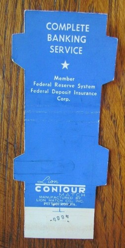 CONTOUR MATCHBOOK MATCHCOVER: POTTER BANK (PITTSBURGH, PENNSYLVANIA) -F6 - Bild 2 von 2