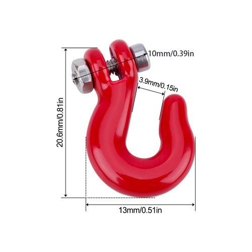 1/10 Scale Winch Hook Trailer Hook Rope for RC Crawler SCX10 TRX4 RC4WD D90 CC01 - 第 3/16 張圖片