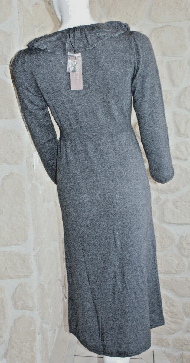 Robe Terry Lane 100% Cachemire Gris Taille M - Neuve Avec Étiquette