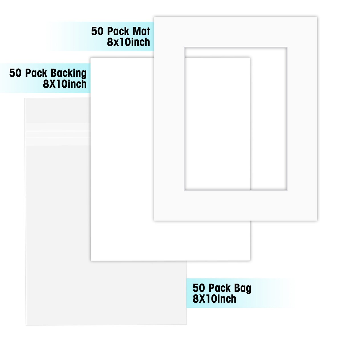 Pack Of 10 ,11x14 Black Picture Mat Set With White Core Bevel Cut For 8x10 Photo 224006056269692938