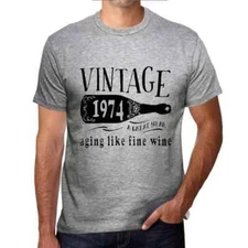 Men's Graphic T-Shirt Aging Like A Fine Wine 1974 50th Birthday Anniversary 50