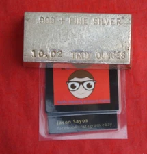 HPM Hallmark Precious Metals Seattle 10.x ounce troy .999 fine silver bar poured