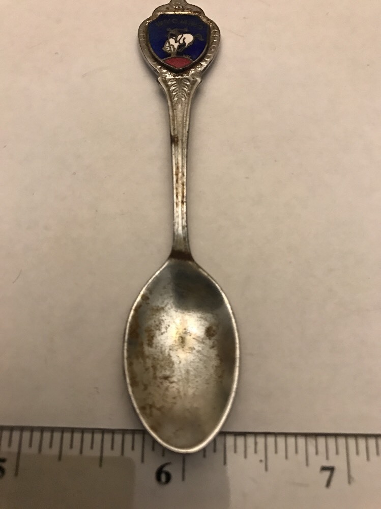USA　州　スプーン Vintage Wyoming State Enamel Top Souvenir Spoon- Japan- Free