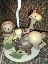 LAMBS  IVY Nursery Lamp Jungle Zoo Animals Safari Elephant Monkey Pictures HTF