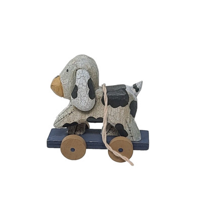Delton Product Toy Dog Wooden Christmas Ornament 3'' Holiday
