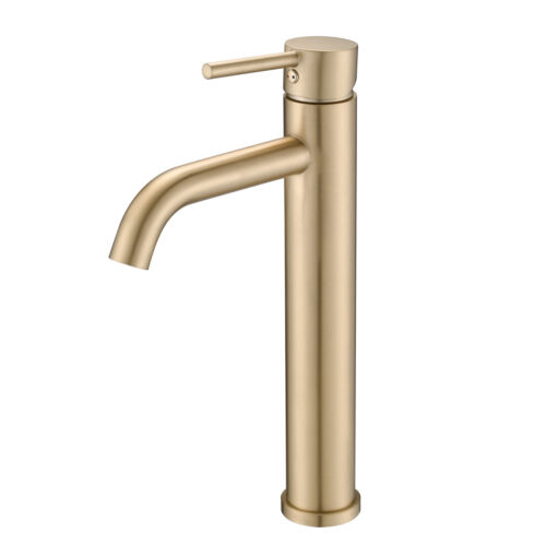12" Bathroom Vessel Sink Faucet Tall Body Single Handle Brushed Gold - Picture 1 of 9