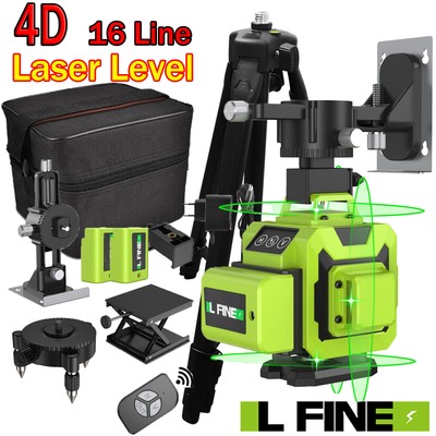 4D-16 Line 360° Laser Level Wasserwaage Kreuzlinienlaser Selbstnivellierend Grün