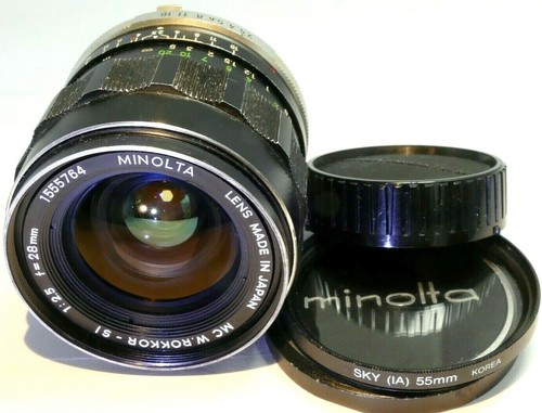  Minolta 28mm f2.5 Lens manual Focus MC W Rokkor- SI ( slow aperture, and dust ) - Picture 1 of 12