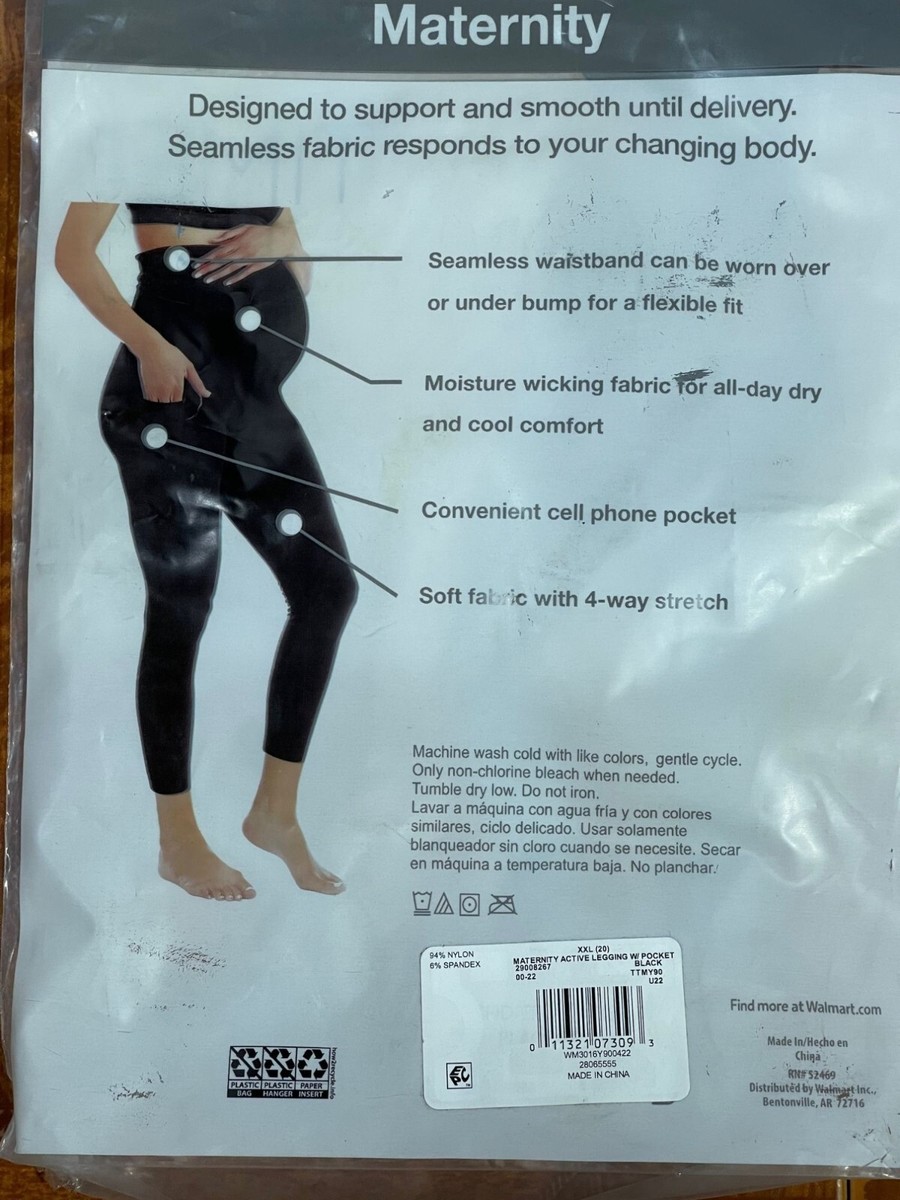 Time And Tru Maternity Legging XXL (20) Black Nylon Spandex Soft