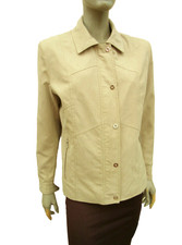 Finesse - Womens Jacket Size 12 - Light Khaki Zip Up Microfibre