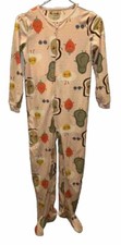 CARTER'S Girls Sz 12 Footed Fleece Pajamas Vegetable Pink PJ