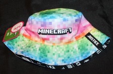 New girls Justice Minecraft reversible bucket hat
