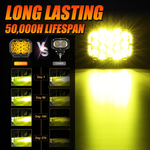 AUXBEAM 7X5" LED Driving Lights Pods Amber DRL Work Lamp For Can-Am Maverick X3 - Picture 4 of 12