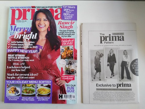 PRIMA MAGAZINE JANUARY 2021 WITH UNUSED PATTERN - Picture 2 of 3