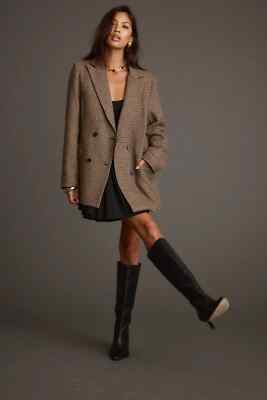 12TH Tribe West Village Brown Plaid Blazer - Size XS