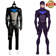 Young Justice S2 Nightwing Robin Cosplay Costume Halloween Adult Outfit Mask