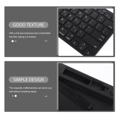 2 PCS Hebräische Tastatur Funk Retro Büro Kabellose Computertastatur - Bild 5 von 12
