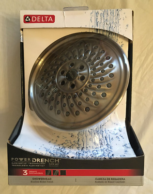 NEW Delta 75354CSN 3-Spray 8-in Wall Mount Brushed Nickel 