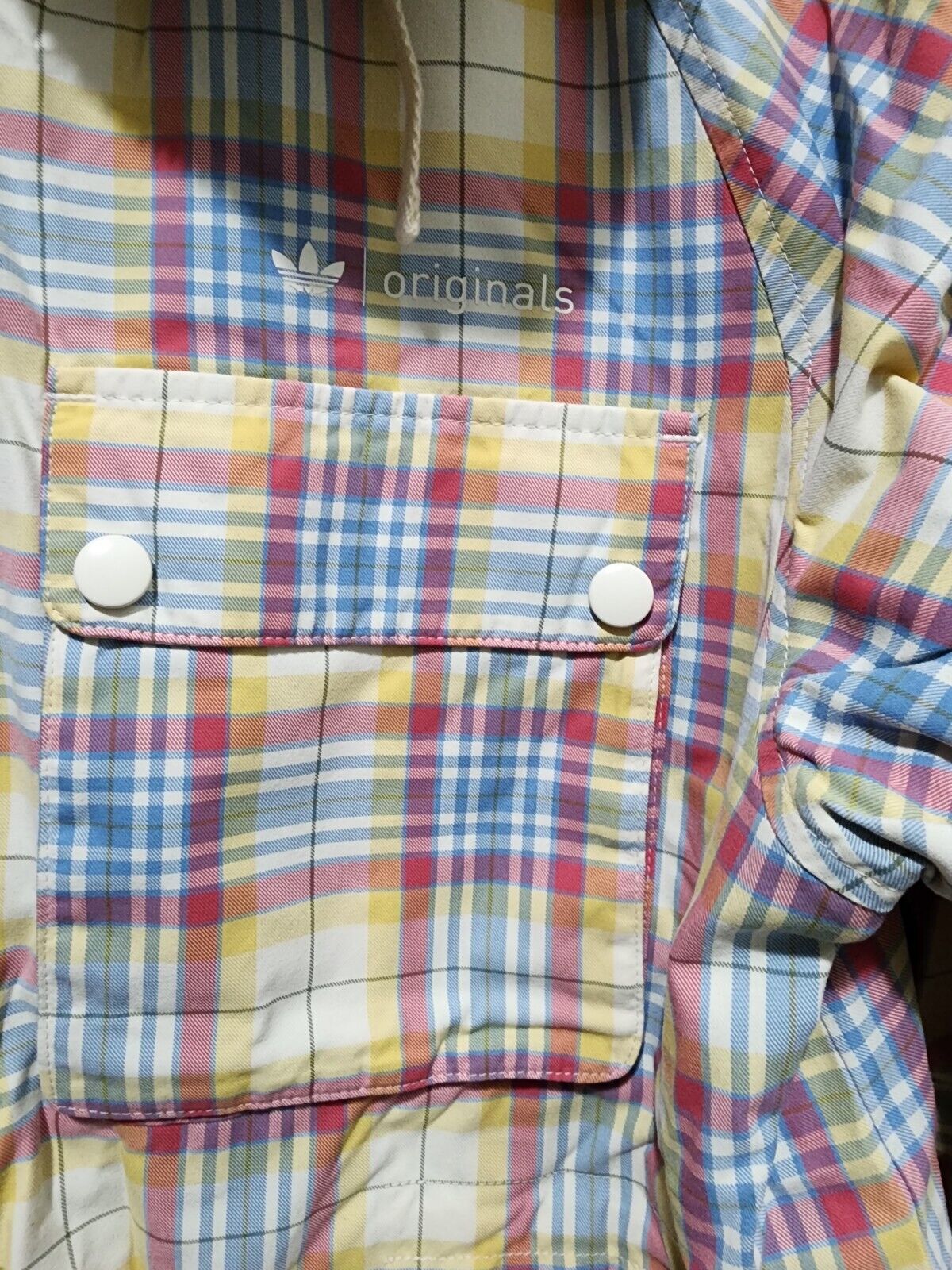 Adiddas Pastel Plaid Jacket Sz Med - image 4