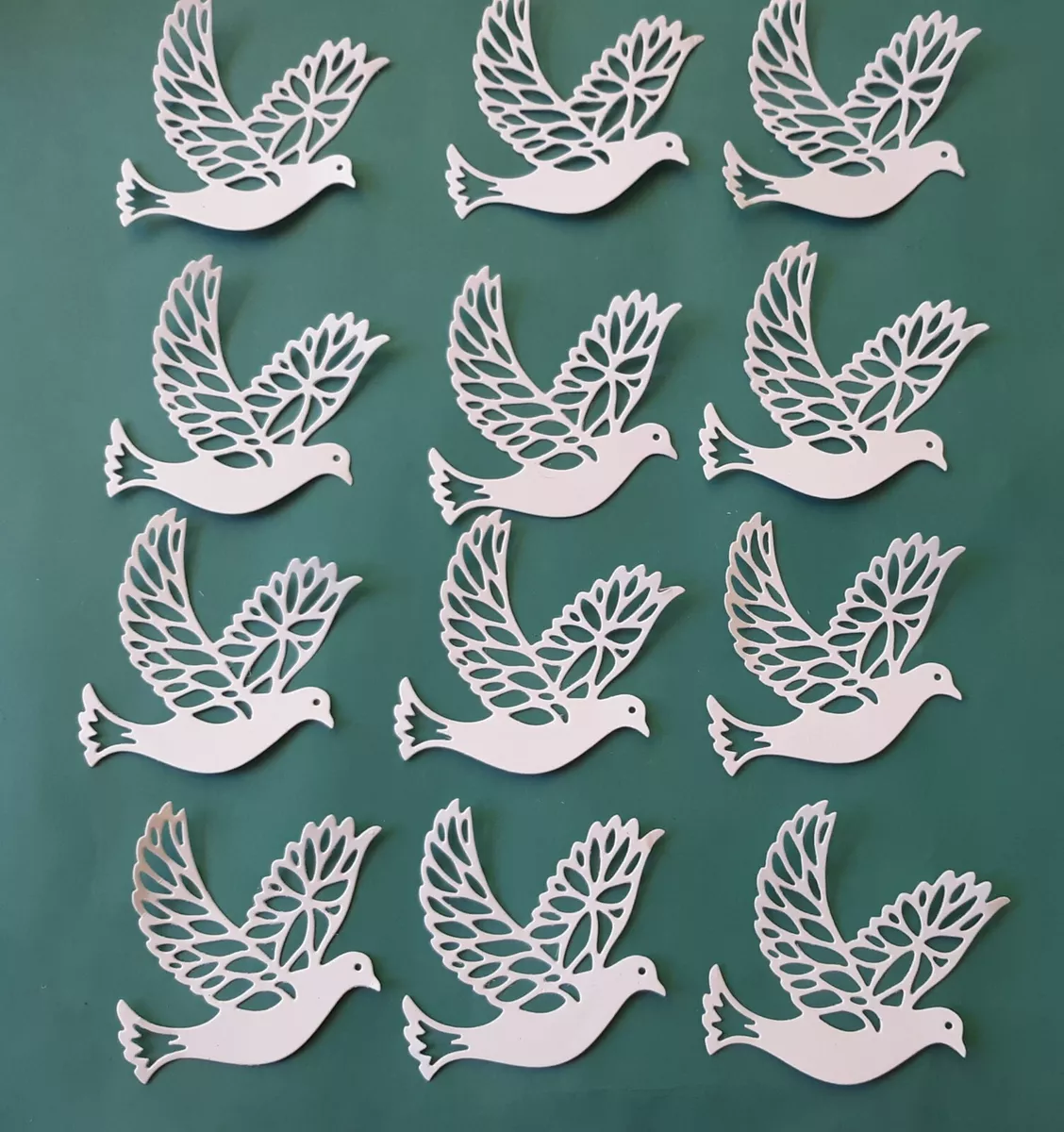 12 PC. DOVE DIE CUTS FOR CARD MAKING & SCRAPBOOKING~ CHRISTMAS