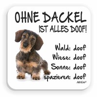 "KüHlschrankmagnet \"Ohne Dackel Ist Alles Doof!\" Rauhaardackel Deko Pin Hund"
