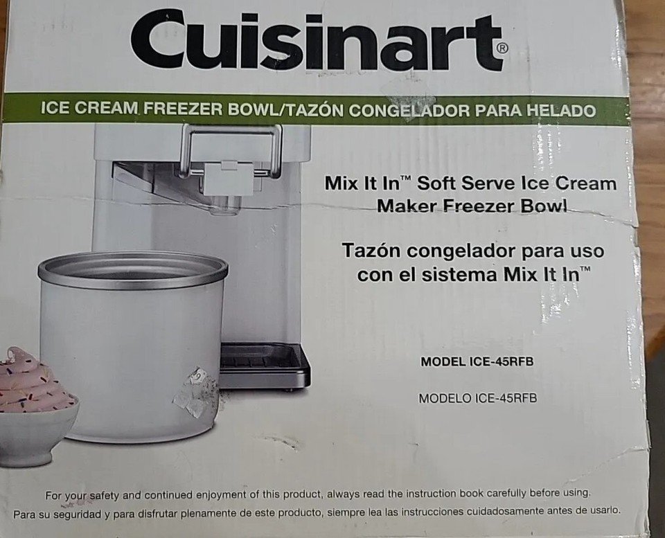 Cuisinart ICE45RFB 11/2Quart Ice Cream Maker Freezer Bowl. NEW IN
