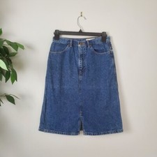 Eddie Bauer 100 Cotton Classic Blue Denim Skirt Womens Size 4 Cottage Core
