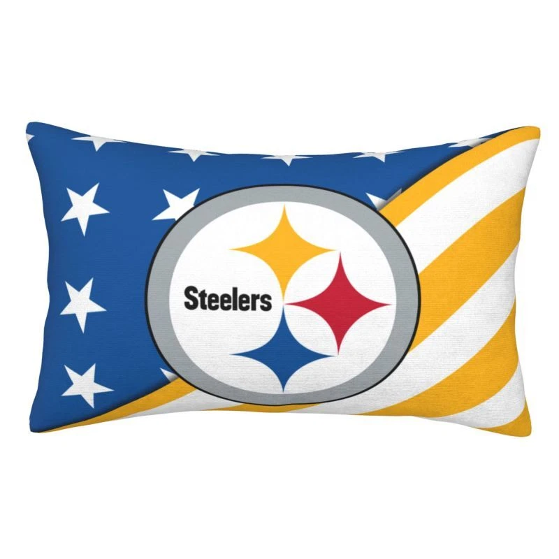 Funda de almohada estampada de 2 caras Steelers Pittsburgh ventiladores ropa de cama funda de almohada 20x30" Foto 3 de 4
