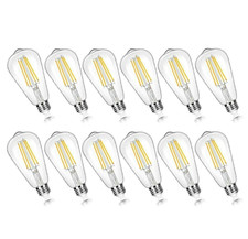 12-Pack Vintage 7W ST58 LED Edison Light Bulbs 60W Equivalent,850Lumens,3000K