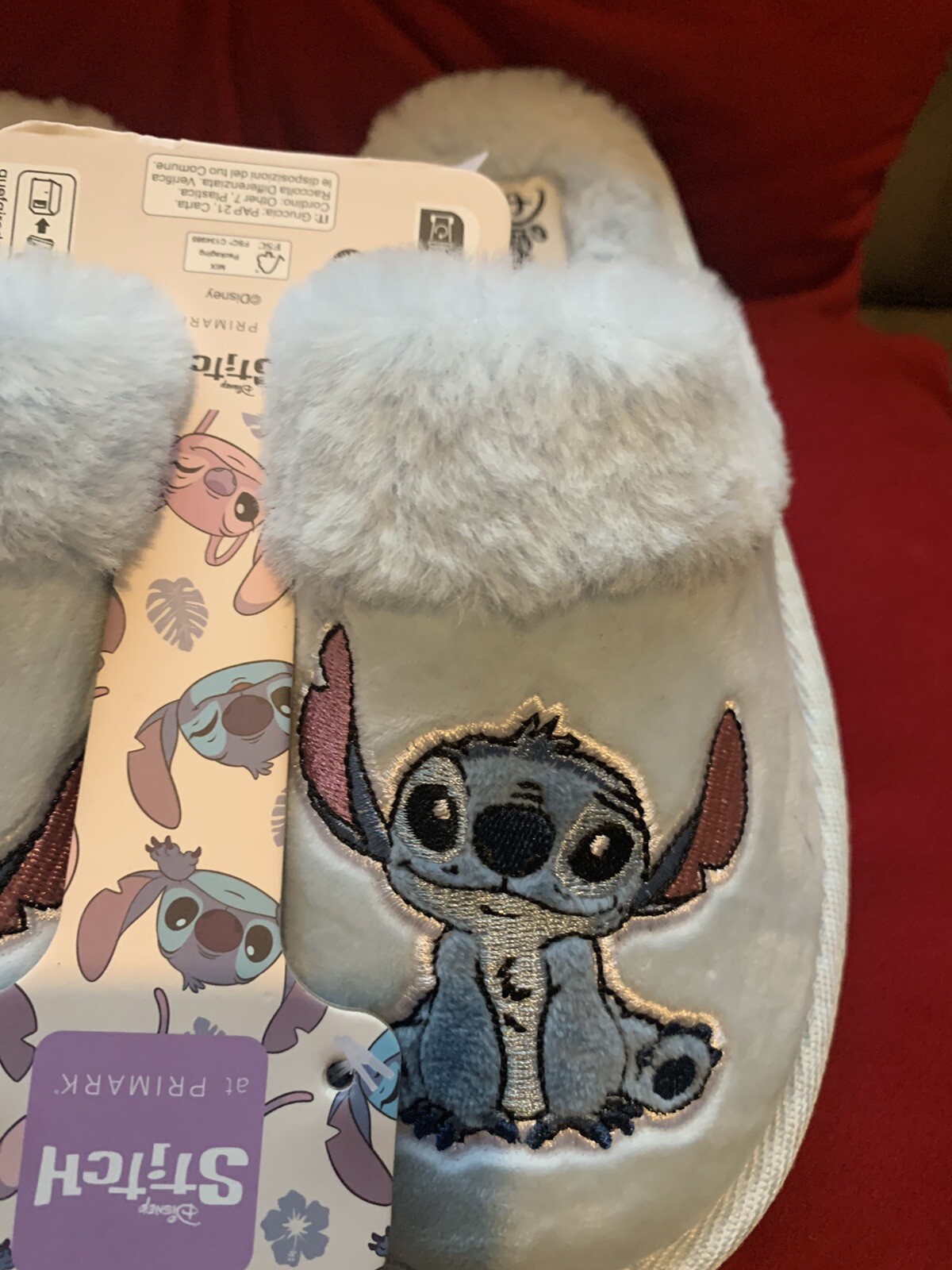 SAOLA Pantofole Disney Lilo & Stitch morbide comode blu soffici suola rigida taglia 3 nuove