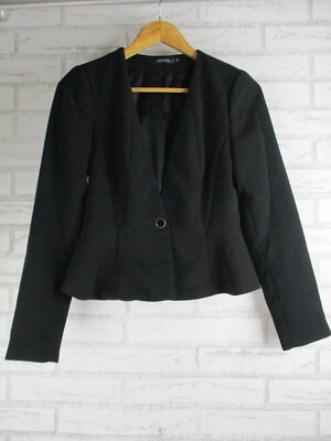 Portmans Women's jacket Black Sz V-neck Collarless