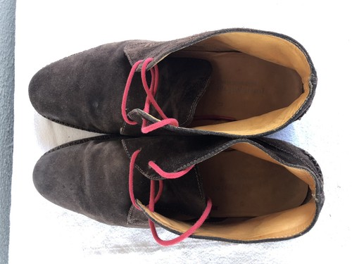 RARE JOHN VARVATOS MEN US 10 BROWN SUEDE HIPSTER CHUKKA ANKLE BOOTS B - Picture 5 of 10