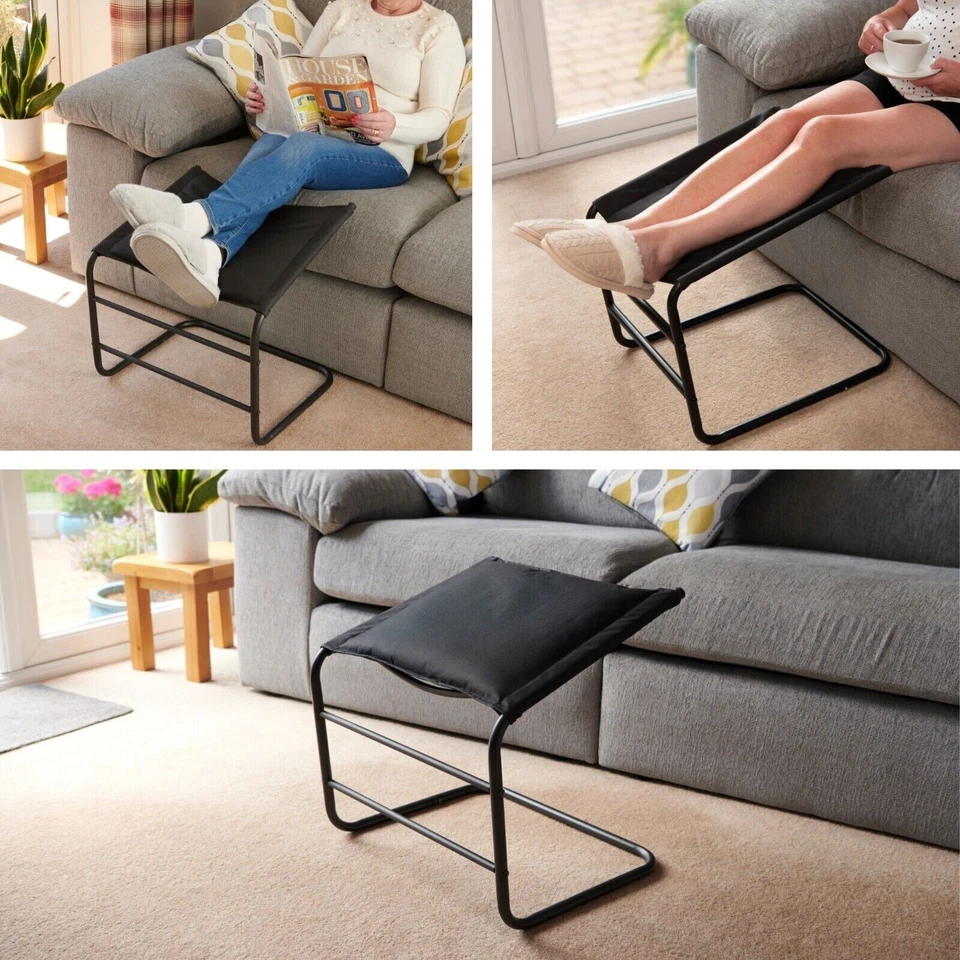 Reposapiés acolchado de apoyo taburete para pies relajación mejorar la circulación otomana NUEVO Foto 4 de 4