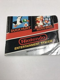 Super Mario Bros Duck Hunt Nintendo NES Cart and Book -- S2G --