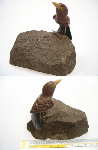 Pájaro En Piedra Dura Natural - Animales Mineral - Adorno Coleccionable