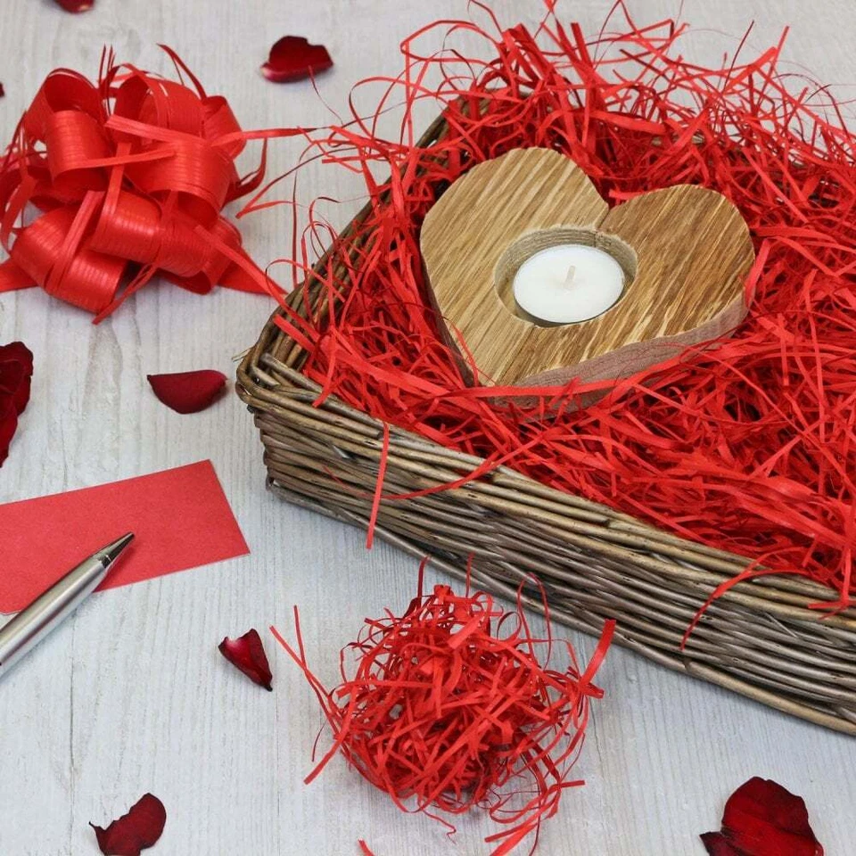 Wicker Hamper Tray Empty Grey Brown Storage Basket Shallow Woven Gift Handmade - Image 2 of 4