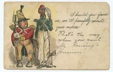 Soldiers Comic Art UDB Postcard