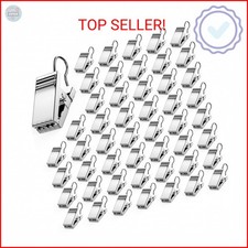 50 PCS Curtain Hooks Heavy Duty Clips, Stainless Steel Shower Curtain Clip with