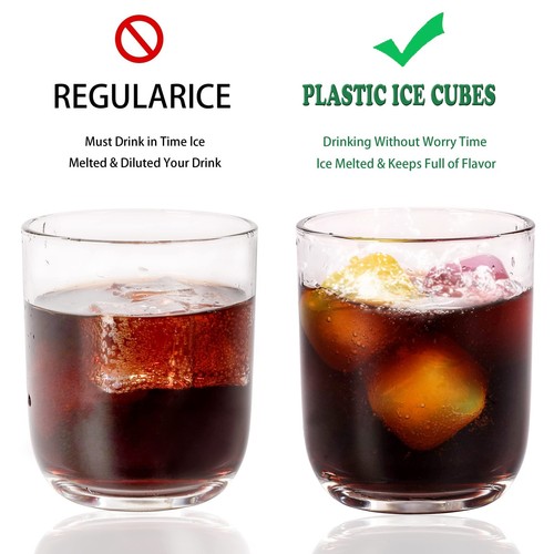 Reusable Ice Cube Plastic Ice Cubes 65 Pack Colorful Refreezable Ice Cubes fo... - Picture 2 of 6