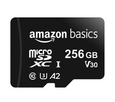 Amazon Basics Micro SDXC Memory Card with Adapter 256 GB 100MB/s A2 U3 Black