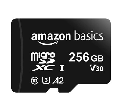 Amazon Basics Micro SDXC Memory Card with Adapter 256 GB 100MB/s A2 U3 Black