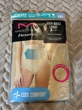 Maidenform Flexees 2XL Beige High Waist Brief Cool Comfort Sculpts Ultra Firm